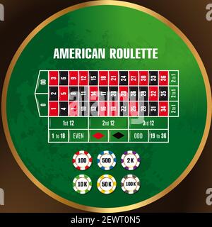 top view of a roulette table on white background (3d render). Vector illustration Stock Vector