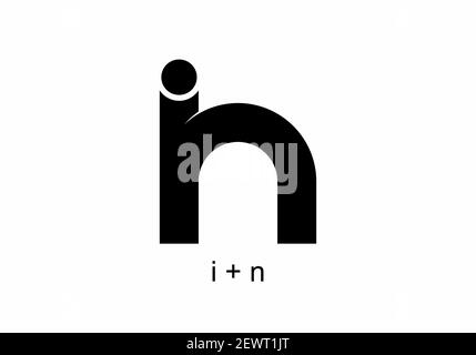 Lowercase of in initial letter text design Stock Vector