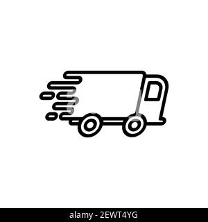 Delivery truck icon. Fast shipping delivery line art concept. Stock Vector