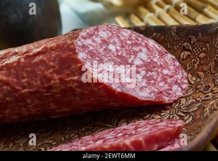 Thuringer rotwurst - German blood sausage Stock Photo - Alamy