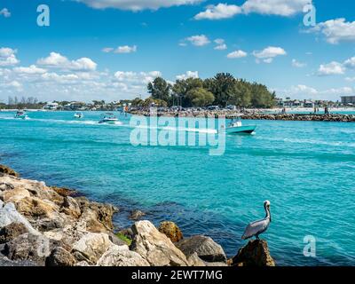 Inlet from Gulf of Mexico to Gulf Intercoastal Waterway in Venice Florida USA Stock Photo