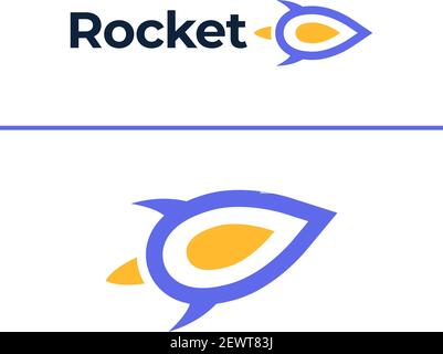 Simple rocket logo design icon template. Cool Rocket logo designs vector Stock Vector