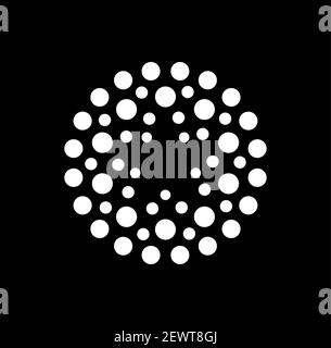 Creative circel or dots star logotype. Star in negative space vector logotype Stock Vector