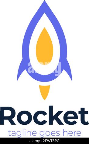 Simple rocket logo design icon template. Cool Rocket logo designs vector Stock Vector