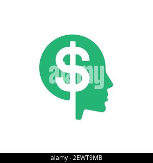 Dollar Head Finance Money Symbol. Web Icon Logo Template Design Element Stock Vector