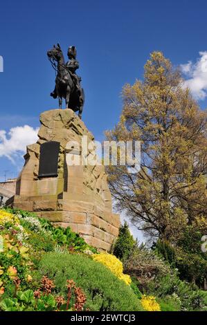 The Royal Scots Greys monument in Princes Street Gardens, Edinburgh. Stock Photo