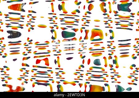 Rainbow colours coloured colourful abstract shapes on white background Stock Photo