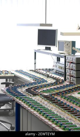 Test installation for devices in an electronic laboratory Stock Photo