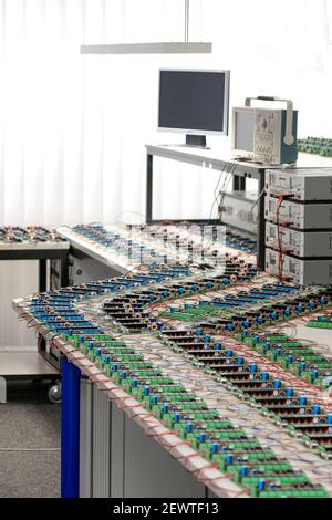 Test installation for devices in an electronic laboratory Stock Photo