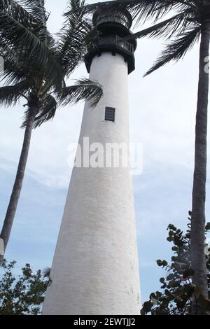 Key Biscayne, FL, USA. The Cape Florida Light in Bill Baggs Cape Florida State Park. Stock Photo
