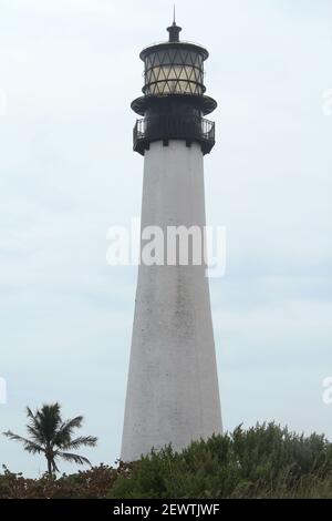 Key Biscayne, FL, USA. The Cape Florida Light in Bill Baggs Cape Florida State Park. Stock Photo