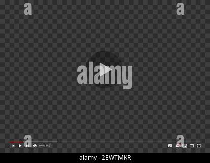 2021-03-03 Hamburg, Germany: YouTube video player interface on transparent background vector illustration Stock Vector