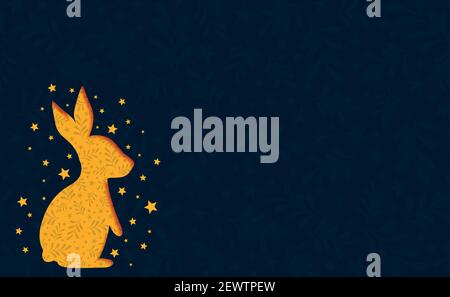 Abstract Easter bunny with ornament and elements - Vector illustration Stock Vector