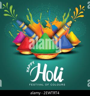 Happy Holi celebration greeting background. vector illustration design Stock Vector