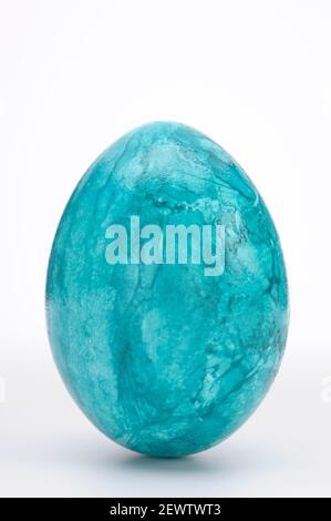 colored easter eggs on white background Stock Photo