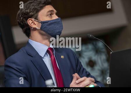 Democratic Senator from Georgia Jon Ossoff participates in the Senate ...