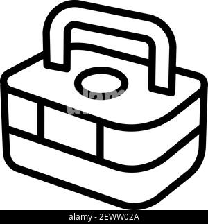 Lunchbox outline simple icon. Illustration of lunchbox icon vector for web design isolated on white Stock Vector