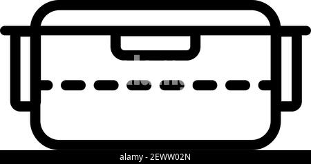 Lunchbox outline simple icon. Illustration of lunchbox icon vector for web design isolated on white Stock Vector