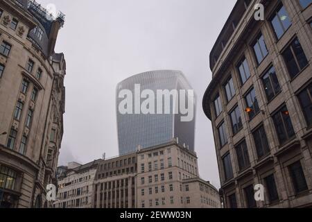 20 Fenchurch Street, widely known as the Walkie-Talkie Building, City of London. Stock Photo