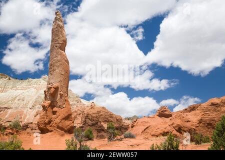 Ballerina Spire, a sand pipe rock formation in Kodachrome Basin State Park, Utah, USA Stock Photo