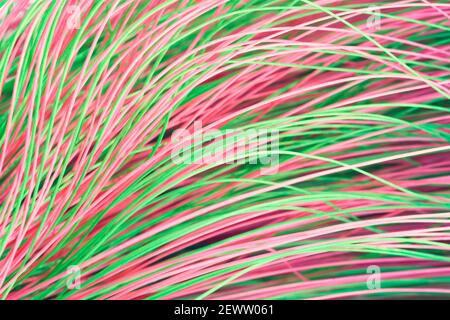 Colored thin wavy threads abstract texture background Stock Photo