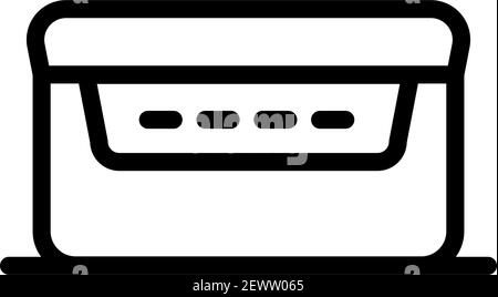 Lunchbox outline simple icon. Illustration of lunchbox icon vector for web design isolated on white Stock Vector