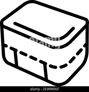 Lunchbox outline simple icon. Illustration of lunchbox icon vector for web design isolated on white Stock Vector