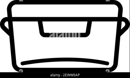 Lunchbox outline simple icon. Illustration of lunchbox icon vector for web design isolated on white Stock Vector