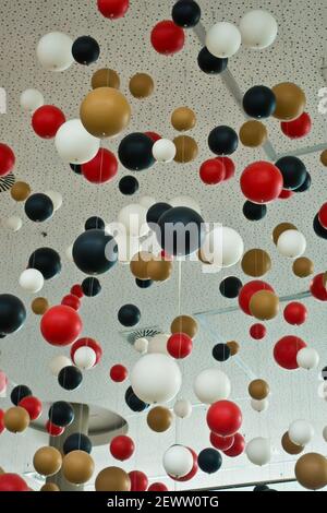 abstract pattern of spheres of various colors and sizes Stock Photo