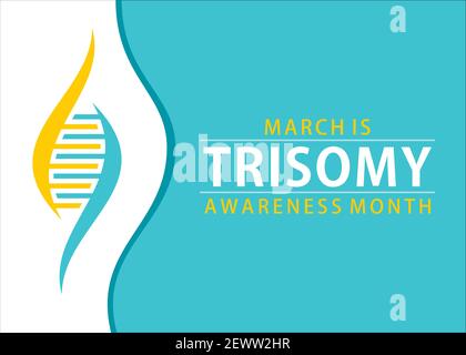 vector illustration of march is trisomy awareness month theme design Stock Vector