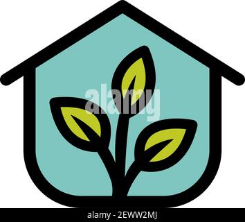 Greenhouse color icon or logo. Greenhouse vector icon isolated on white background Stock Vector