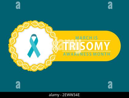 vector illustration of march is trisomy awareness month theme design Stock Vector
