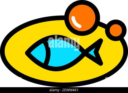 Omega 3 logo design. Fish oil vector design. Fish oil simple color icon Stock Vector