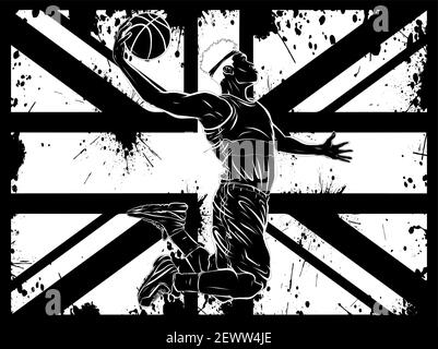 silhouette Vector silhouette basketball player illustration art Stock Vector