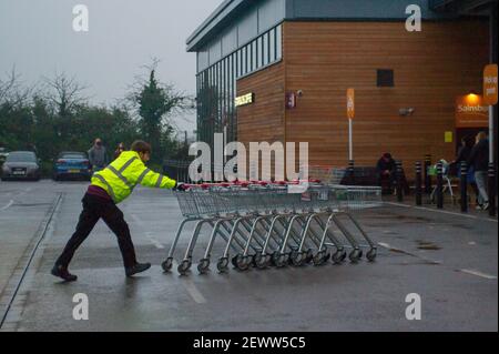 Taplow, Buckinghamshire, UK. 3rd March, 2021. Sainsbury's supermarket has announced today that approximately 1,150 jobs are at risk of redundancies following a restructuring. Both Head Office and jobs at Depots are at risk. Sainsbury's supermarkets have remained open throughout the Covid-19 Coronavirus Pandemic as essential shops, however, many shoppers have switched to online and click and collect shopping. Credit: Maureen McLean/Alamy Live News Stock Photo