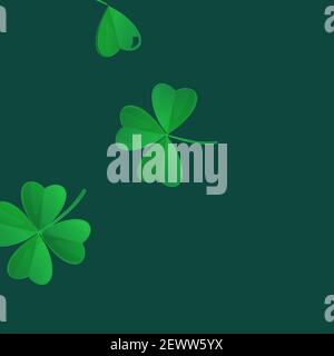 Green clover seamless pattern. Saint Patricks Day concept. Can be used as fabric texture, textile, backdrop. Stock vector illustration in cartoon Stock Vector