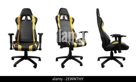 All angels view of racing cars seat design armchair isolated on white background Stock Photo