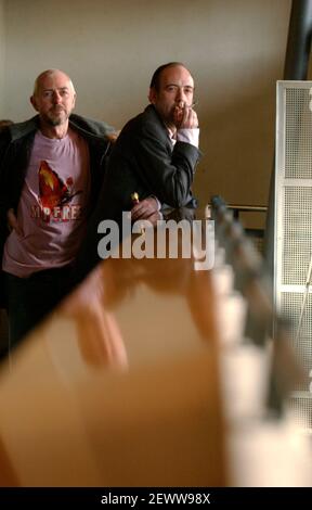 MICK JONES AND TONY JAMES,METROPOLIS STUDIO IN CHISWICK.17/5/05 TOM PILSTON Stock Photo