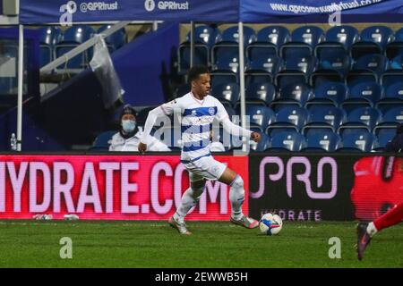 LONDON, ENGLAND. MARCH 3RD. QPRs Chris willock on the ball during the Sky Bet Championship match between Queens Park Rangers and Barnsley at Loftus Road Stadium, London on Wednesday 3rd March 2021. (Credit: Ian Randall | MI News) Credit: MI News & Sport /Alamy Live News Stock Photo