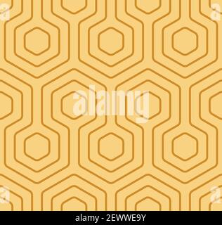 Seamless linear geometric pattern. Abstract background of hexagon figure. Pastel wrapping paper and fabric texture Stock Vector