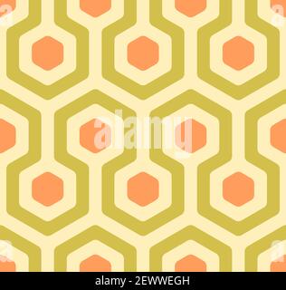 Seamless geometric pattern. Abstract background of hexagon figure. Pastel wrapping paper and fabric texture Stock Vector