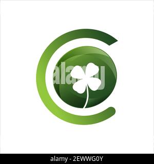 Flat design clover leaves icon isolated on white background. Traditional irish symbol for St. Patricks day. Vector illustration EPS.8 EPS.10 Stock Vector