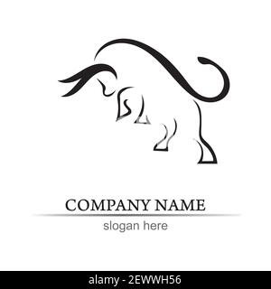 Bull horn logo and symbols template icons app Stock Vector