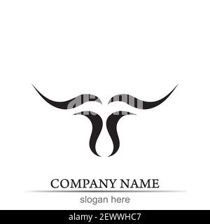Bull horn logo and symbols template icons app Stock Vector