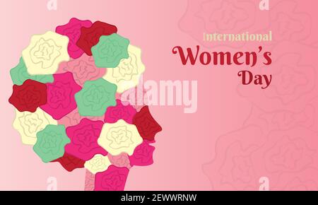 International Women's Day banner with flowers Stock Vector