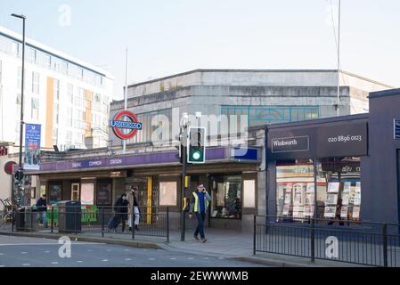 Ealing Common Underground Tube Station Art Deco Architecture by Charles Holden Stock Photo