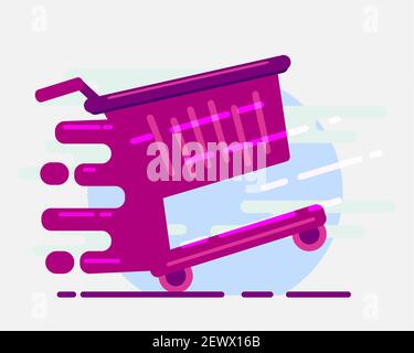 shopping cart fast speed concept icon vector illustration Stock Vector