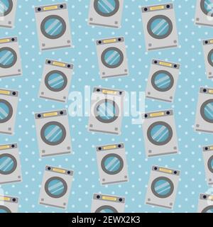 washing machine seamless pattern vector illustration Stock Vector