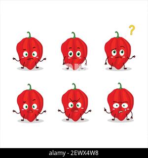 Cartoon character of new red habanero with what expression. Vector illustration Stock Vector