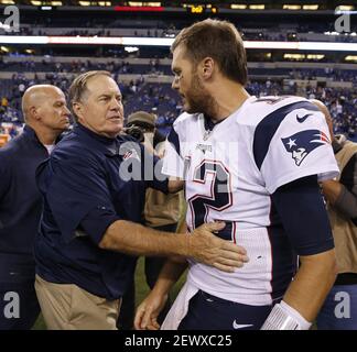 October 18, 2015: New England Patriots wide receiver Julian Edelman (11)  runs with the ball during NFL football game action between the New England  Patriots and the Indianapolis Colts at Lucas Oil